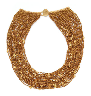 Collar cosecha 25 hilos dorado.